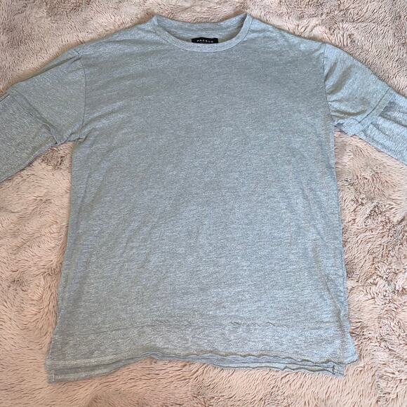 PacSun Men's Gray Basic Layered Long Sleeve Layering Boxy Fit Shirt Medium - Picture 2 of 9